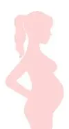 Silhouette de femme enceinte de 6 mois