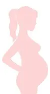 Silhouette de femme enceinte de 9 mois